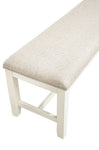 ZUN White Classic 1PC BENCH Rubberwood Beige Fabric Cushion Seats Dining Room Furniture Bench B011120835