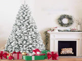4FT Flocked Christmas Tree Snowy PVC Artificial Holiday Tree with 233 Tips, Compact Full Shape, 27977070