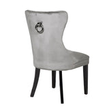 Erica 2 Piece Wood Legs Dinning Chair Finish with Velvet Fabric in Light Gray 808857794864