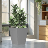 22" H Tall Metal Tapered Planter Large Outdoor & Indoor Garden Plant Pot with Drainage Hole and W3077P276883