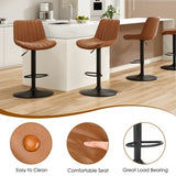 Bar Stools Set of 2, Swivel Adjustable Barstools, Bar Height Stools with Back Support, PU Leather T3623P363387