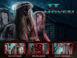 5.7ft Halloween Weeping Angel Decoration with Red Light-Up Eyes, Sound-Activated Trembling, Turning 88249103