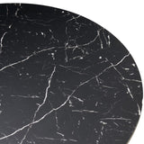 ZUN Imitation Black Marble Grain MDF Tabletop, Inch Round Dining Table for 4, Modern Kitchen Table, W1164P225843