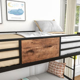 Twin Over Twin Size Metal Bunk Bed Black W84083686