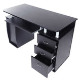 ZUN 15mm MDF Portable 1pc Door with 3pcs Drawers Computer Desk Black 08402770