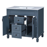 36'' Bathroom Vanity with Top Sink, Modern Bathroom Storage Cabinet with 2 Soft Closing Doors and 2 N710P230231C
