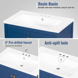 ZUN 30" Blue Bathroom Vanity Single Sink, Combo Cabinet Undermount Sink, Bathroom Storage Cabinet 89172432