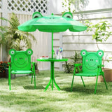 4 Pieces Folding Kids Table and Chair Set with Height Adjustable Sun Umbrella 51184271