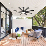 66 Inch Modern Ceiling Fan With Dimmable Led Light 8 ABS Blades Smart Remote Control Reversible DC W882P146899