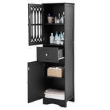 Tall Bathroom Cabinet, Freestanding Storage Cabinet with Drawer and Doors, MDF Board, Acrylic Door, WF289427AAB