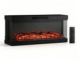 EF-36 36-Inch Built-In Electric Fireplace Insert - 120V 1500W, Black Steel, 3-Side Glass, Adjustable 23840610