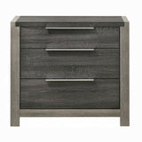 Contemporary Gray Finish 3-Drawers Nightstand Wooden 1pc Bedroom Furniture Bedside Table B011P318944