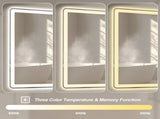 36*36in LED Bathroom Mirror, Anti-Explosion Glass, Rust-Resistant, Anti-Fog Features, Tri-Color W2709P243340