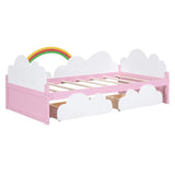 Twin Size Bed with Clouds and Rainbow Decor WF303699AAH