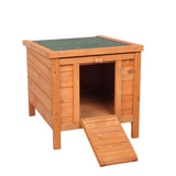 ZUN 20" Wooden Waterproof Rabbit Hutch Pet Bunny Small Animal House Habitat Natural Wood Color 60195219