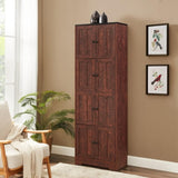 Tall Storage Cabinet with 8 Doors and 4 Shelves, Wall Storage Cabinet for Living Room, Kitchen, W1693111252