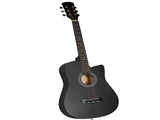 Matte Black 38-inch Acoustic Guitar with Picks, Strings, Capo, Case, Tuner, and Strap 64231991