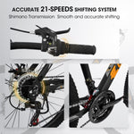 ZUN A26322 26-inch mountain bike adult aluminum frame shock absorbing front fork bike 21-speed disc W1856P241109