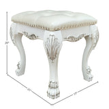 Champagne and Bone White Tufted Vanity Stool B062P215392