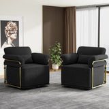 360 Degree Square Swivel Accent Sofa Chair,Fluffy Fabric Lounge Wide Upholstered Reading Chair with W2012P319073