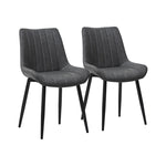 ZUN Faux Leather Dining Chairs set of 2, Metal Steel Frame, Grey 99248011