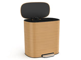 13 Gallon 50L Kitchen Foot Pedal Operated Soft Close Trash Can - Stainless Steel Ellipse Bustbin W1550P154901