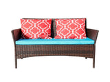 Four-Piece Sofa Set Table With Sofa Chair PE Rattan Outdoor Furniture HY4-001 Box *1 With Sapphire W3152P269436