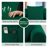 Spring Sofa with High-Quality Fabric, Pillows & Storage - Pocketed Springs, High-Density Foam, for B347P365278