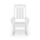 White Traditional Porch Rocker Classic HDPE Poly Lumber for Porch, Patio, and Garden Comfort B195P198772
