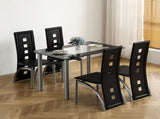 5 Pieces Dining Table Set for 4, Kitchen Room Tempered Glass Dining Table, 4 93923654