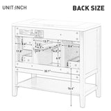 ZUN 36" Bathroom Vanity without Sink, Cabinet Base Only, One Cabinet and three Drawers, Grey WF306244AAE