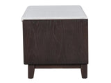 TREXM Boho Rattan Entryway Bench with Storage, Cushioned Shoe Bench with Double Doors, Wooden Shoe N715P308012P