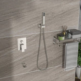 Shower System with Waterfall Tub Spout,16 Inch Ceiling Mount Square Shower System with Rough-in W124381955