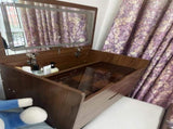 (60cm) 3 in 1 Vanity Desk with Plip Top Mirror, Small Make Up Vanity Set with Visible Glass Desktop, W2641P224785