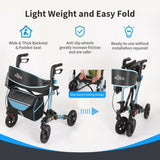 Rollator Walker for Seniors, Lightweight Foldable All Terrain Rolling Walker with seat, Aluminum T3815P363144