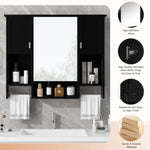 ZUN 35'' x 28'' Modern Wall Mounted Bathroom Storage Cabinet, Bathroom Wall Cabinet with Mirror, N710P236929B