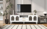 ZUN U-Can 68.9'' Retro TV Stand for TVs up to 75 Inches, Entertainment Center Media Console with Fluted N724P198469K