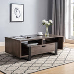 ZUN Contemporary Coffee Table with Drawer and Lift Top Table Top - Dark Brown B107131425