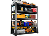 5-Tier Metal Industrial Storage Rack, Adjustable Shelving Storage Unit, Black Metal Shelving Rack 01254746