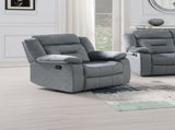 Contemporary Velvet Dark Gray Color 1pc Motion Recliner Chair Couch Manual Motion Plush Armrest B011P200213