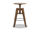 Spencer Minimalist Oak Wood Adjustable Bar Counter Stool, Walnut Brown Oak Wood B2719P252308