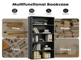 5-Tier Bookshelves with Adjustable Shelves, Floor Standing Bookcase for Home & Office Storage, Black 20845596