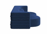 Modern Floor Sofa with 2 Pillows,Convertible Teddy Fabric Foam-Filled Sleeper Sofa Bed,15" Full Size 10423071
