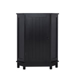 ZUN Black Bathroom Cabinet Triangle Corner Storage Cabinet with Adjustable Shelf Modern Style MDF Board N725P172615B