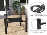 Chair 2 - Heavy-Duty Metal Chair 350LB Capacity, Ergonomic Breathable Patio Chair - 30 Min Assembly, 88304670