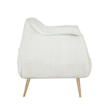 Luxury Furniture 1pc Accent Chair White Beautiful Boucle Upholstery Gold Finish Metal Legs Elegant B011P256312