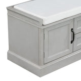 ZUN Storage Bench with 2 Drawers and 2 Cabinets, Shoe Bench with Removable Cushion for Living Room, 63680817