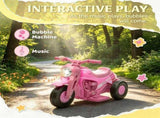 Pink 6V Kids 3-Wheel Electric Ride On Motorcycle Bubble Car with LED Headlight, Music Function for 59575323