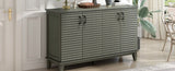 TREXM Sideboard with 4 Door Large Storage Buffet with Adjustable Shelves and Metal Handles for GL-WF310444AAE