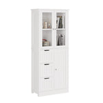 ZUN 3-Door 3-Drawer 4-Layer Bathroom Cabinet, White 79610035